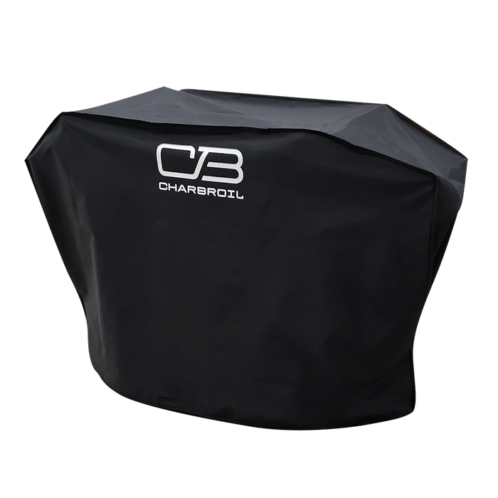 Black Char-Broil grill cover with "CB" logo.