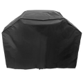 Black outdoor grill cover, waterproof and durable.