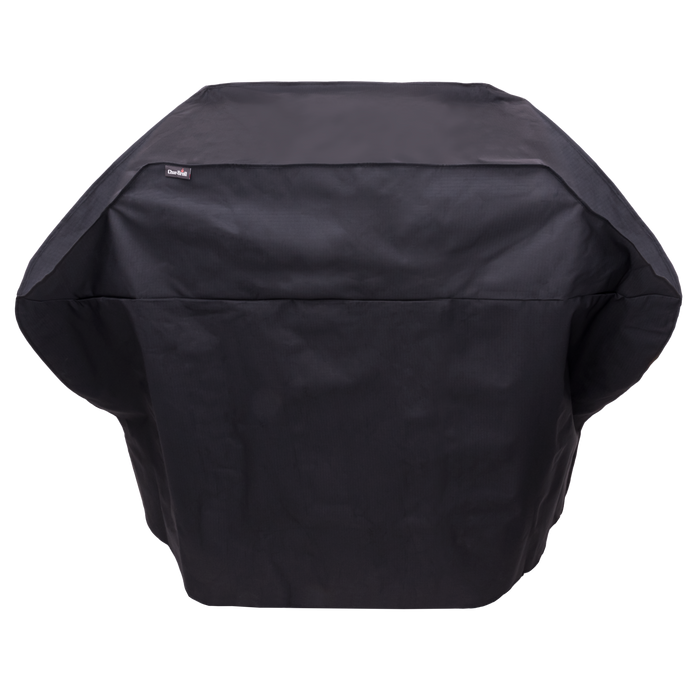 Black grill cover by Char-Broil, protective outdoor accessory.