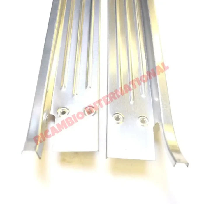 Aluminium Inner Foot/Kick Plate Trim Kit (pair) & Screws - Classic Fiat 500 - Door Inner Kick Plates