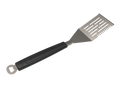 Black Char-Broil branded spatula with slotted head and ergonomic handle.