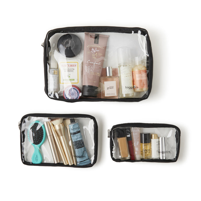 Baggallini Clear Travel Pouches CTP485 Black