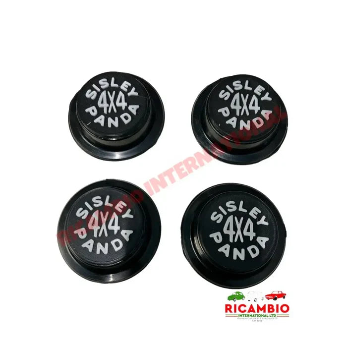 Black Centre Hub Cap Kit - Classic Fiat Panda 4x4 - Classic Fiat Panda (1981 to 2002)