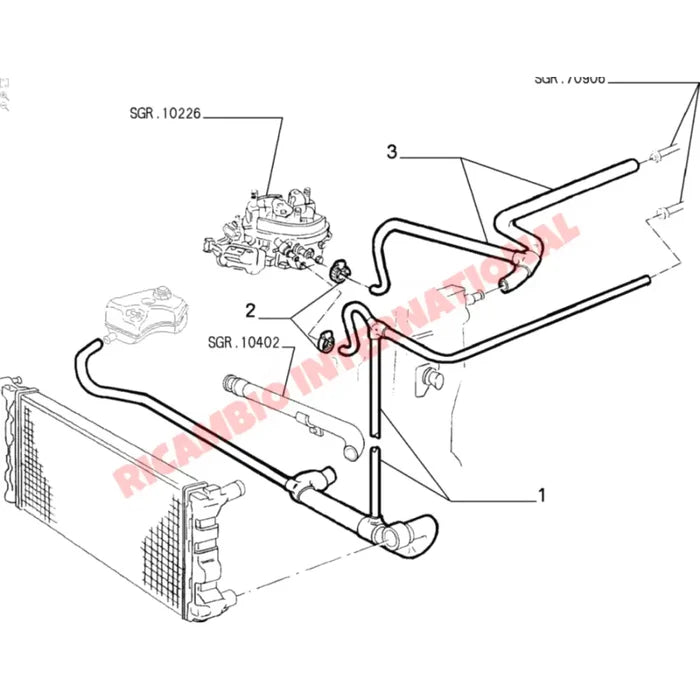 Bottom Radiator Hose - Classic Fiat Panda - Heating and Cooling