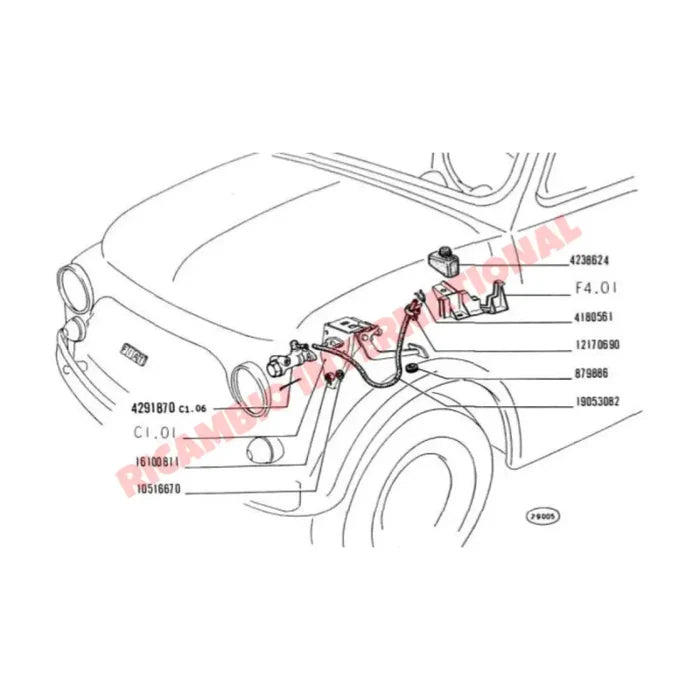 Brake Reservoir & Fuse Box Holder Bracket - Classic Fiat 500 - Hydraulic & Related Parts