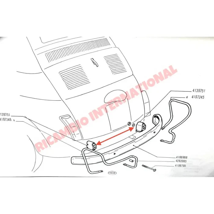Bumper Bracket & Seal (Galvanised) - Classic Fiat 500 126 600 - Bumpers & Assorted Exterior Trim