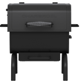 Black Char-Broil electric grill with charcoal mode.