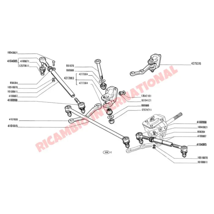 Centre Drag Link Tie Rod - Classic Fiat 500 126 - Steering