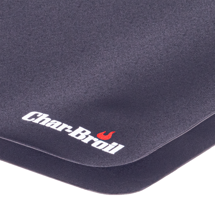 Dark gray Char-Broil portable grill with flame logo.