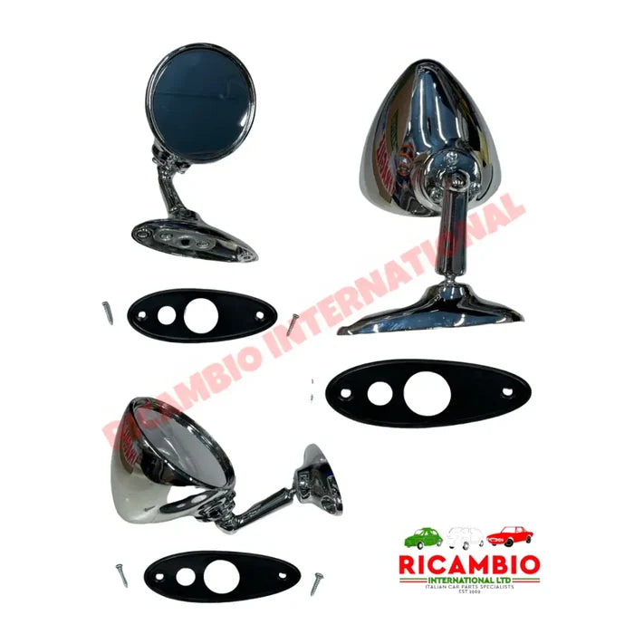Chrome Bullet Mirror (Bolt-on) - Classic Fiat 500,126,600,850,124 Autobianchi Bianchina - Mirrors