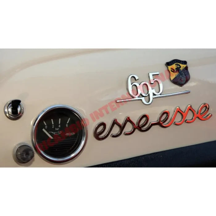 Chrome ’Esse Esse’ Badge & Clips - Classic Fiat 500 - Abarth