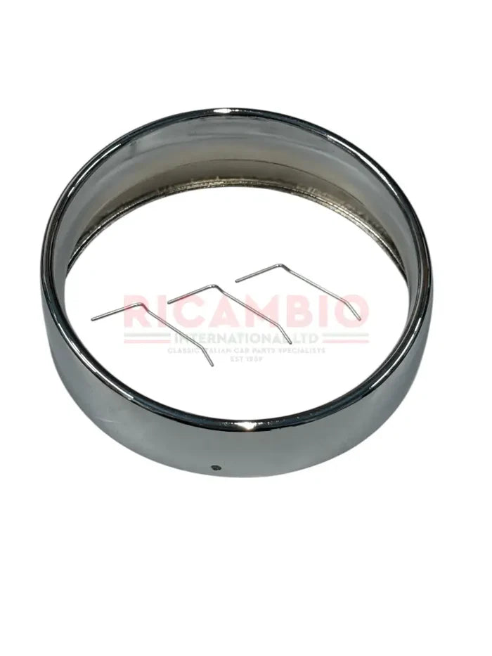 Chrome Head Lamp Bezel & Clips - Classic Fiat 500 - Lights - Lamps and Lenses