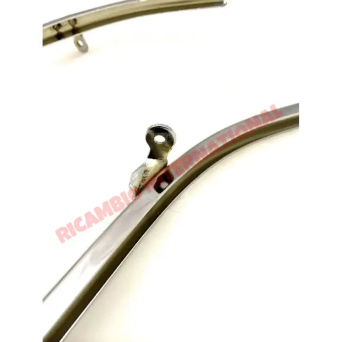 Chrome Quarter Light Frame Kit (BEST AVAILABLE) - Classic Fiat 500 D,F,L,R - Glass & Associated Parts