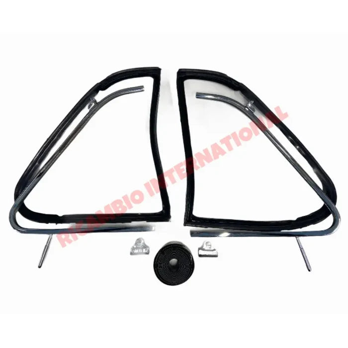 Chrome Quarter Light Frame & Seal Kit (BEST AVAILABLE) - Classic Fiat 500 - Window Seals & Associated Parts