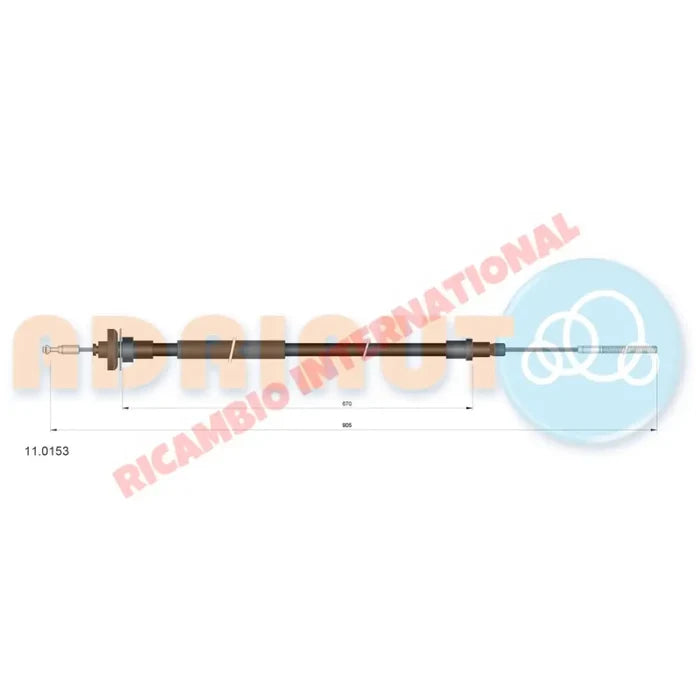 Clutch Cable (LHD) - Fiat 124 - Clutch - Transmission & Related Parts