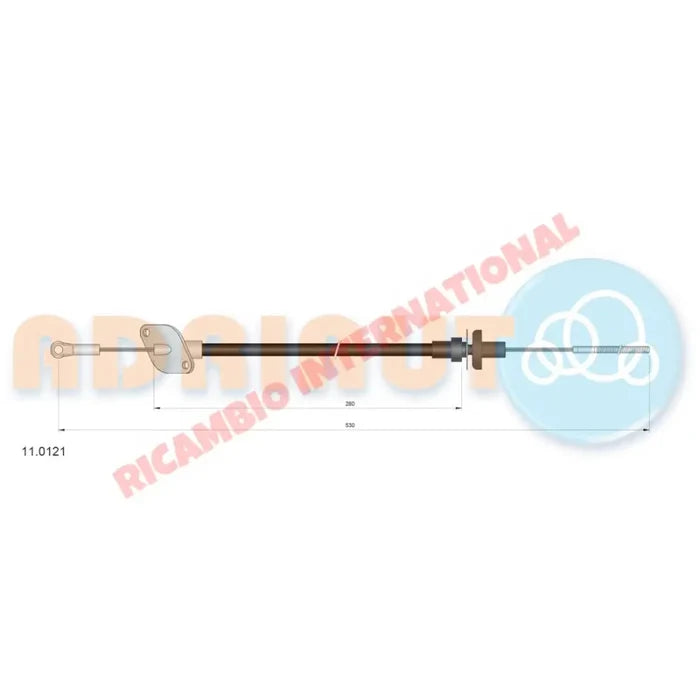 Clutch Cable (LHD) - Fiat 128 - Cables - Clips and Springs