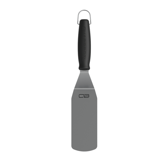 Black OXO Good Grips Spatula with hanging loop.