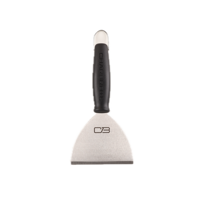 Black-handled Char-Broil metal scraper with "CB" logo.