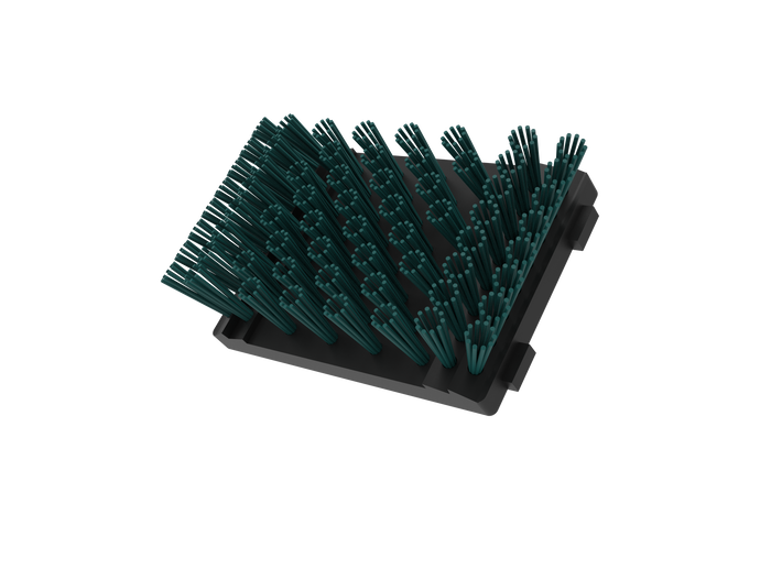 Dark green and black cooling fan with multiple fins and heat pipes.