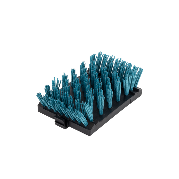 Blue bristle brush attachment on black base.