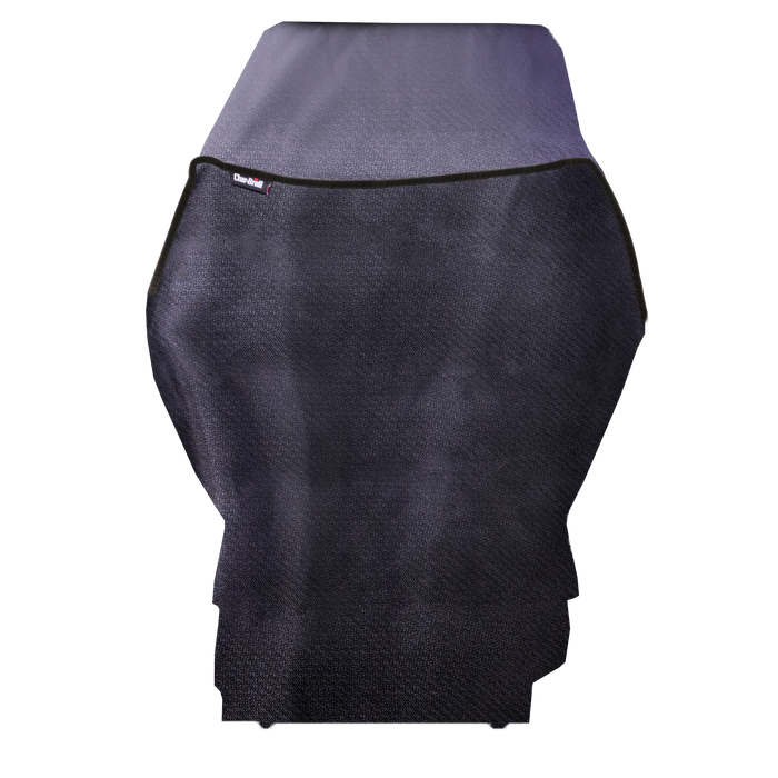 Dark gray mesh apron with black trim and "Char-Broil" logo.