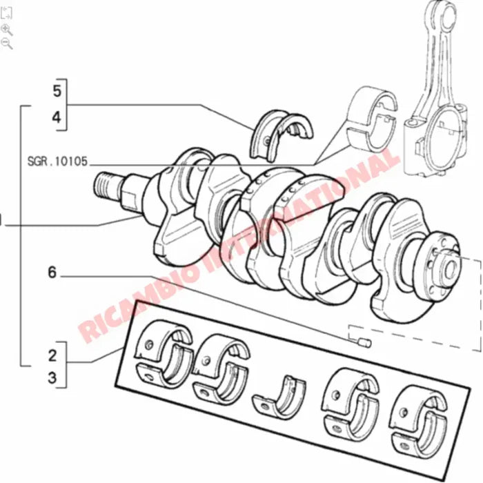 Crankshaft Bearing Set (STD) - Classic Fiat Panda,Uno,Cinquecento,Punto Lancia Y10 - Engine Parts