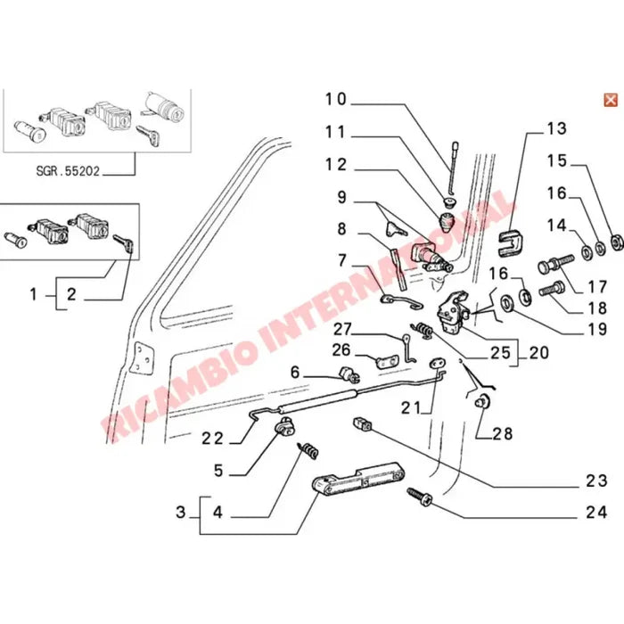 Door Lock Clip - Classic Fiat Panda - Handles - Locks and Catches