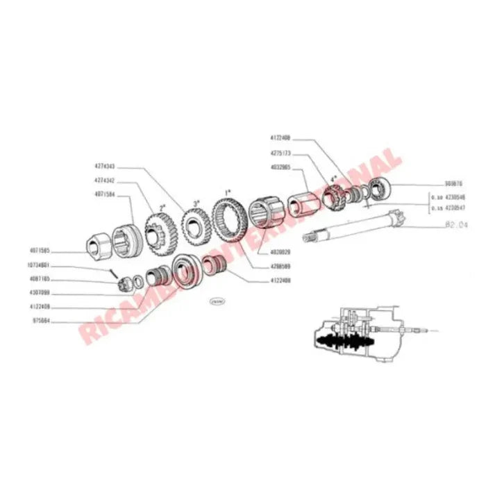 First (1st) Gear - Classic Fiat 500,126 - Gearbox and Parts