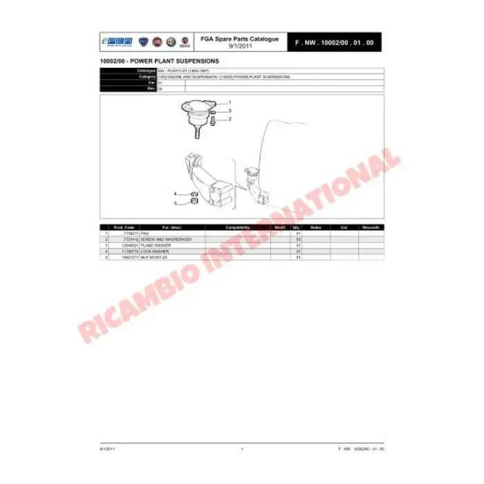 Front Engine Mount/Mounting - Fiat Punto GT MK1 - Engine Parts