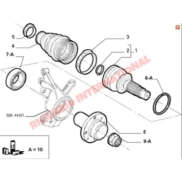 Front Hub Flange - Fiat Punto MK1 & MK2,Cinquecento,Seicento,Stilo,Bravo/a,Idea,Tipo,Tempra - Steering - Shaft &