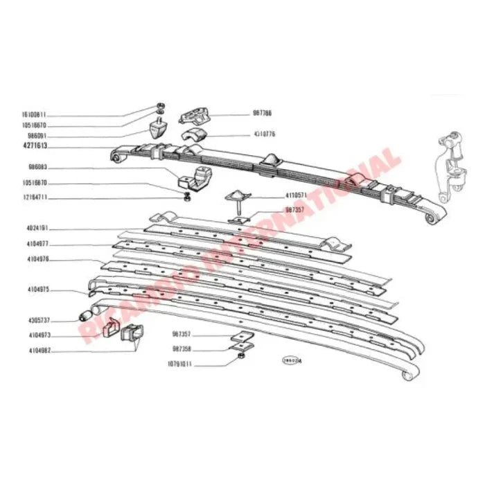 Front Leaf Spring Support - Fiat 126 - Suspension