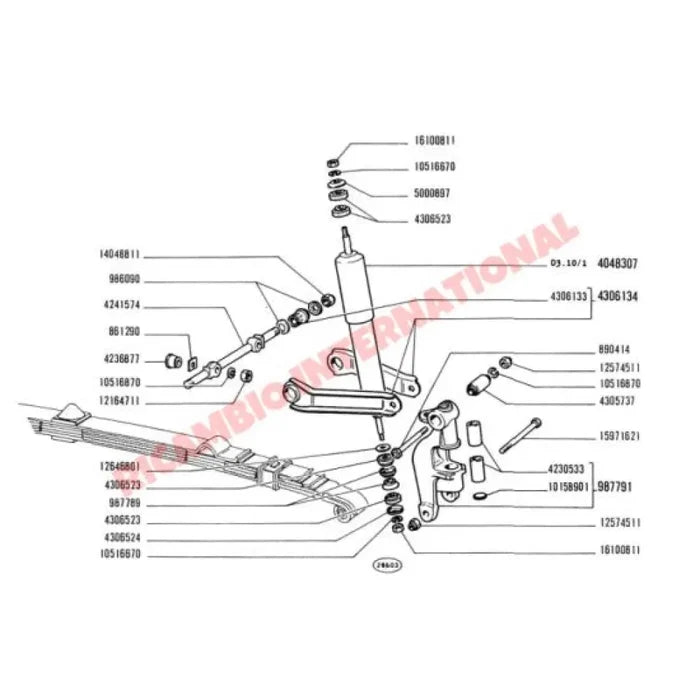 Front Leaf Spring/Top Stub Axle Bush - Classic Fiat 500 126 - Bushes - Mounts and Silent Blocks
