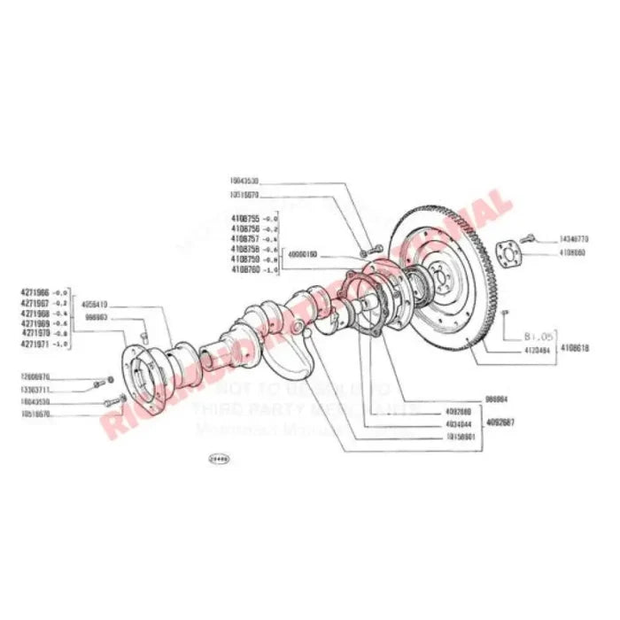 Front Main Bearing ( + /- 0.60 size) - Classic Fiat 500 126 - Mechanical & Engine Parts