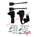 Front Seat Belt Kit Automatic (BLACK) - Lancia Fulvia - Lancia Fulvia Interior Parts