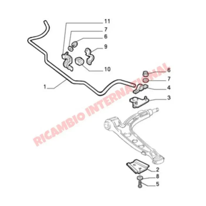 Front Stabiliser Anti Roll Bar Bracket - Fiat Cinquecento Seicento - Steering - Shaft & Suspension