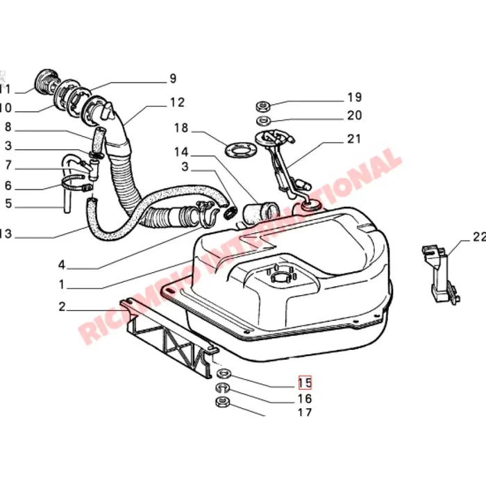 Fuel Filler Cap Spacer - Classic Fiat Panda,Uno Lancia Y10 - Lancia Y10