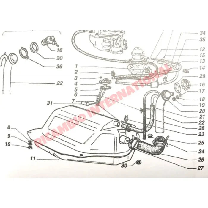 Fuel Tank Filler Pipe - Fiat 126 - Fuel System