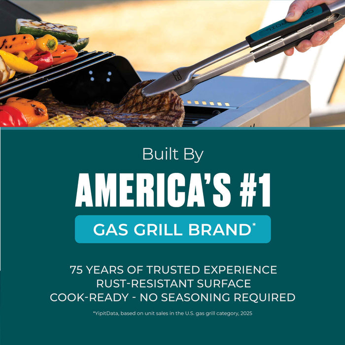 "Gas grill with rust-resistant surface, built by America's #1 gas grill brand."