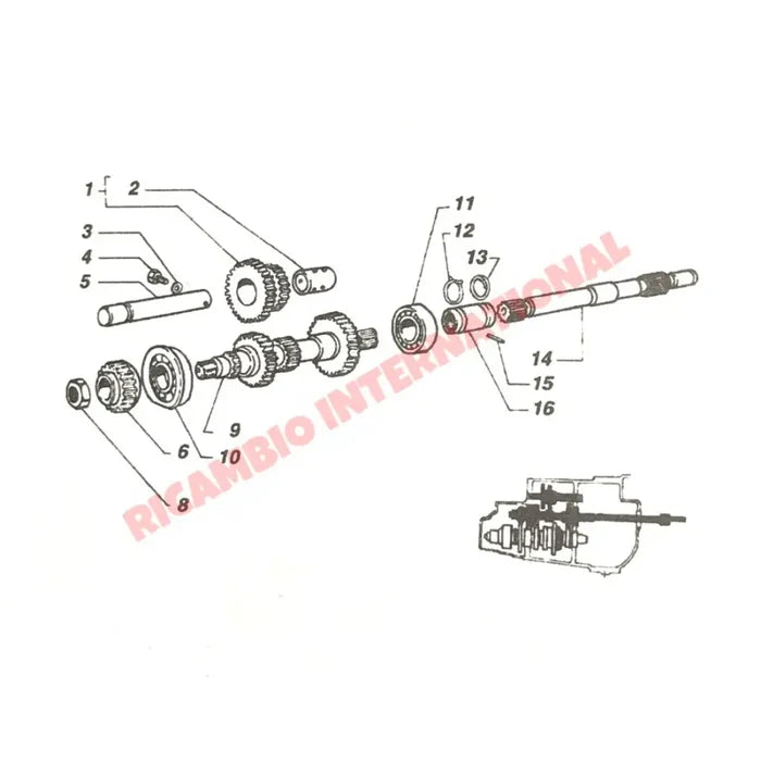 Gearbox Main Shaft Nut - Fiat 126 - Gearbox & Parts