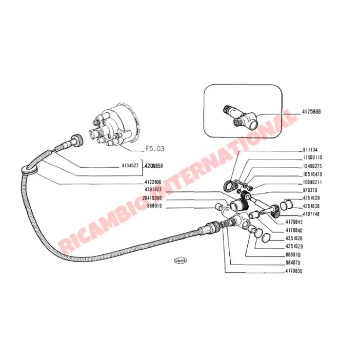 Gearbox Speedo Drive - Classic Fiat 500 - Gearbox and Parts