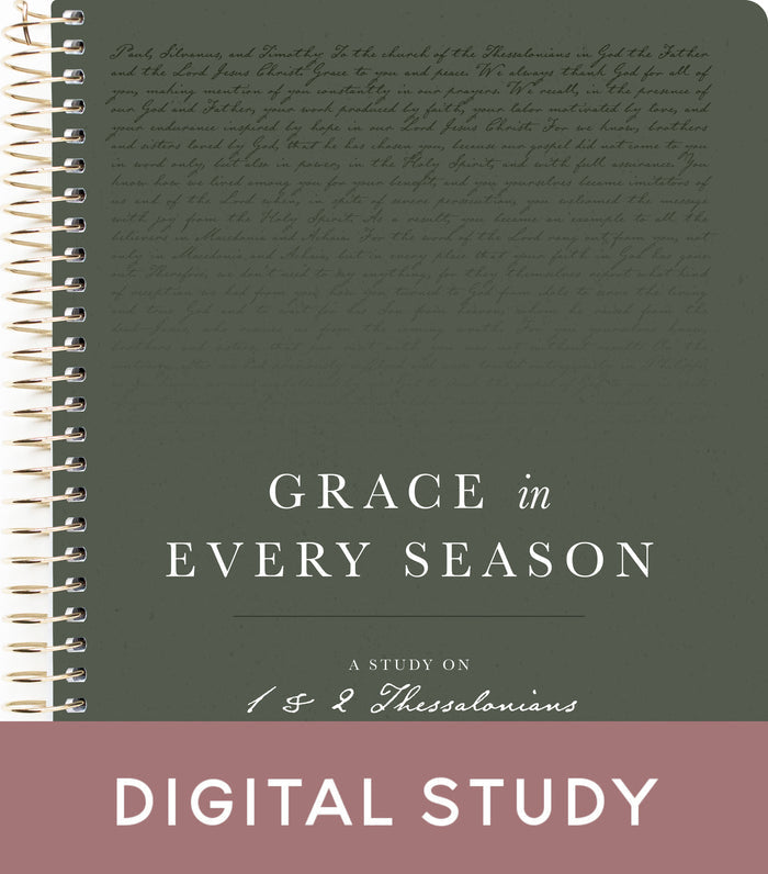 Grace in Every Season Spiral Study Mockup with a banner on the bottom that says Digital Study
