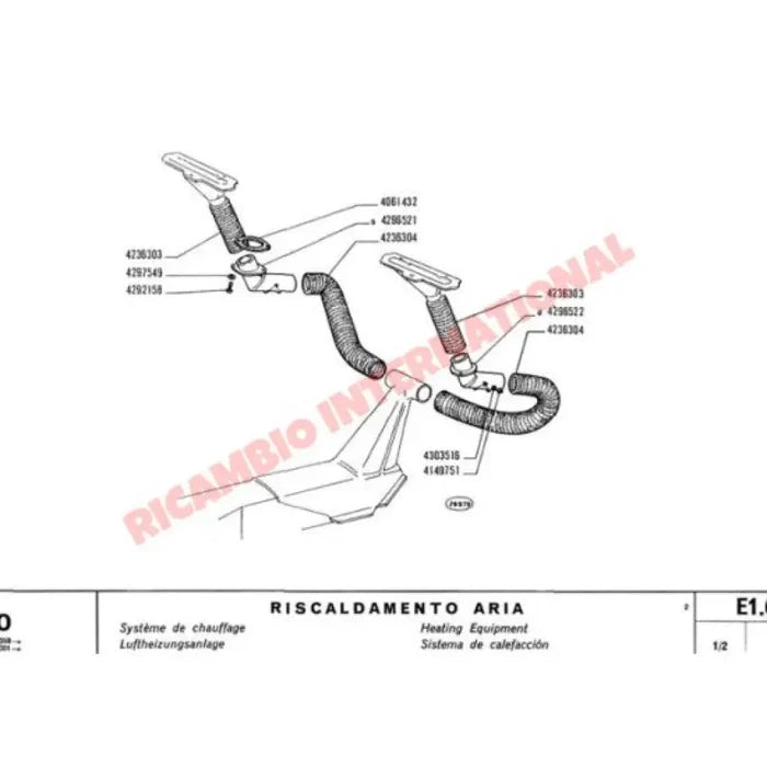 Heater Hose - Classic Fiat 500 126 - Heating & Cooling