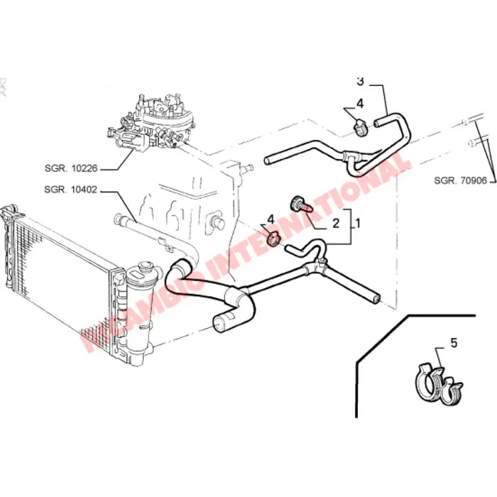 Heater Hose & Clips - Classic Fiat Panda - Heating and Cooling