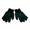 Black gloves with teal lines and "CB" logo.