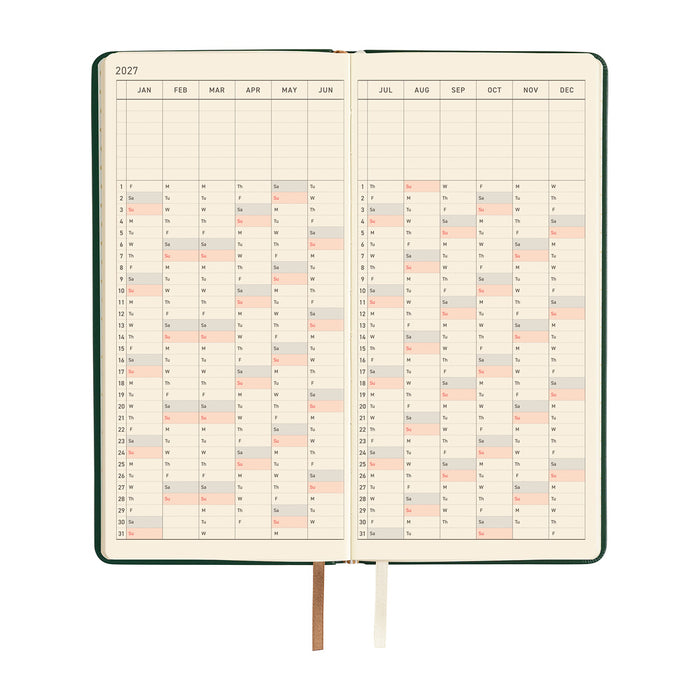 HOBONICHI TECHO 2027 | WEEKS | Leather: Forest Green
