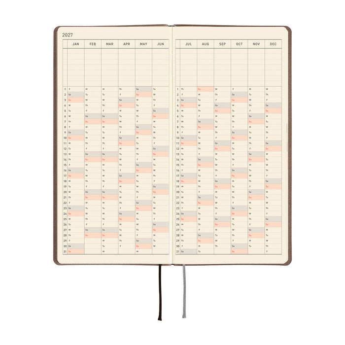 HOBONICHI TECHO 2027 | WEEKS | Smooth: Cafe Au Lait