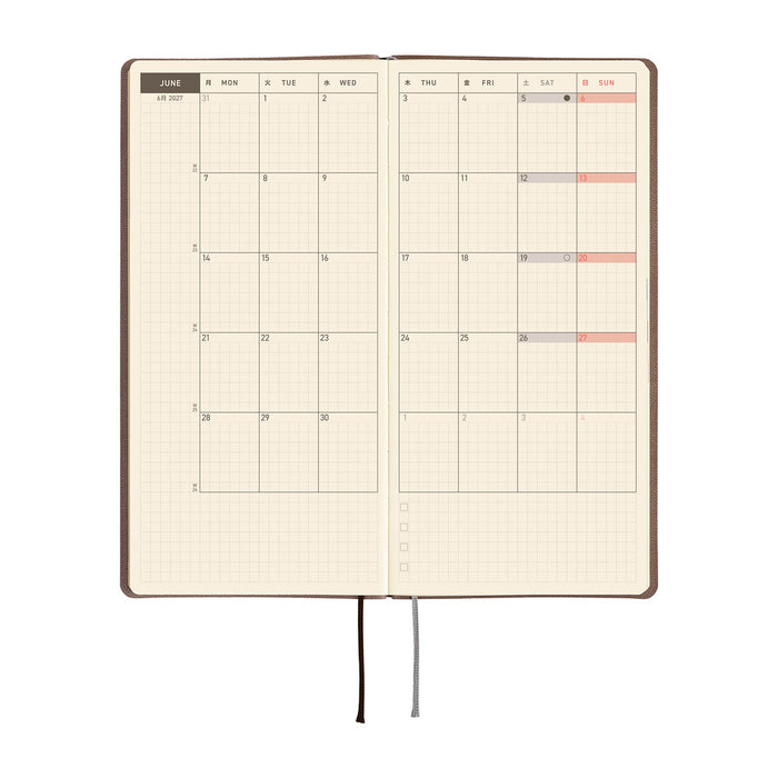 HOBONICHI TECHO 2027 | WEEKS | Smooth: Cafe Au Lait