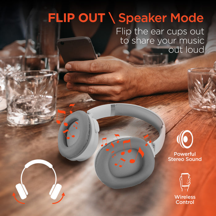 Hypercel Flip 2-in-1 Wireless Headphones + Speaker 16180/16181