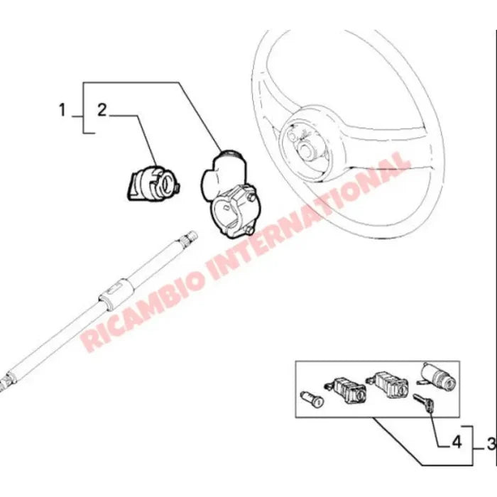 Ignition Switch & Keys - Classic Fiat Panda Cinquecento Strada/Ritmo Lancia Delta Integrale,HF Turbo - Switches &