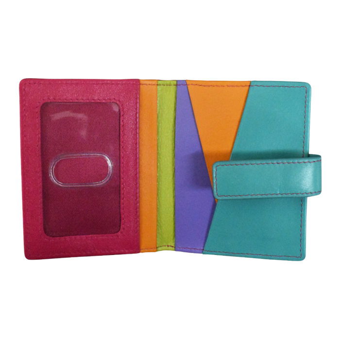 ILI 7803 Mini Asymetric RFID Leather Card Wallet with Tab